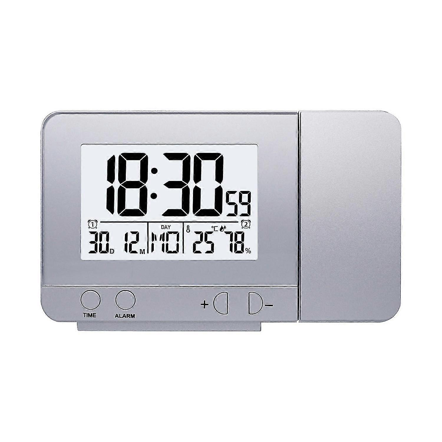 Digital Projector Alarm Clock Date Snooze Function LED Projector Desktop Thermometer Hygrometer