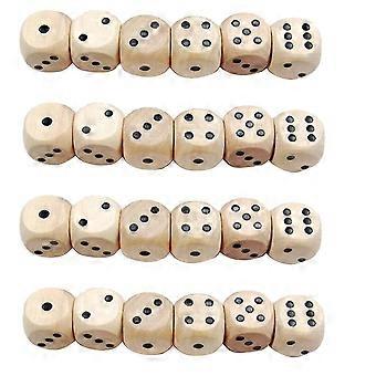 20 Pcs Colored Dice Wooden Playing Dice Dice Party Wood Building Dices Dice Games Supplies-Yvan