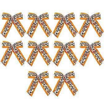 Halloween Bat Ghost Print Diamond Chain Bowknot Hairpin Girls Children Funny Hair Accessories As Shown