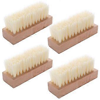 4 Pcs Nail Scrub Brush Wooden Non-Slip Hand Brush for Cleaning Fingernail Toe