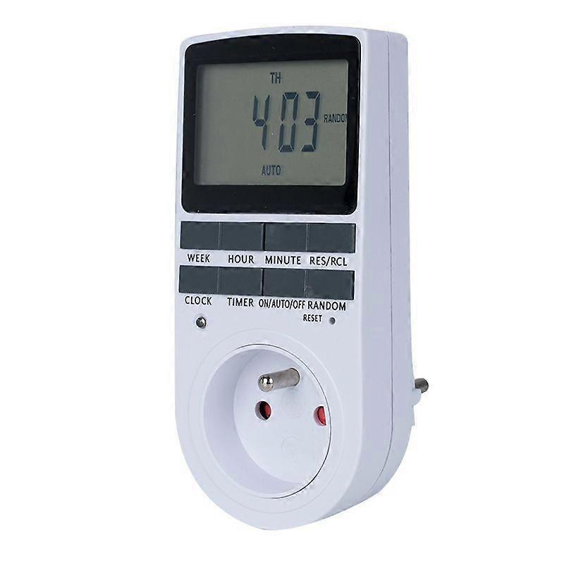 Digital Programmable Socket, Weekly Digital Timer with LCD Display, 12H/24H/7Days Electric