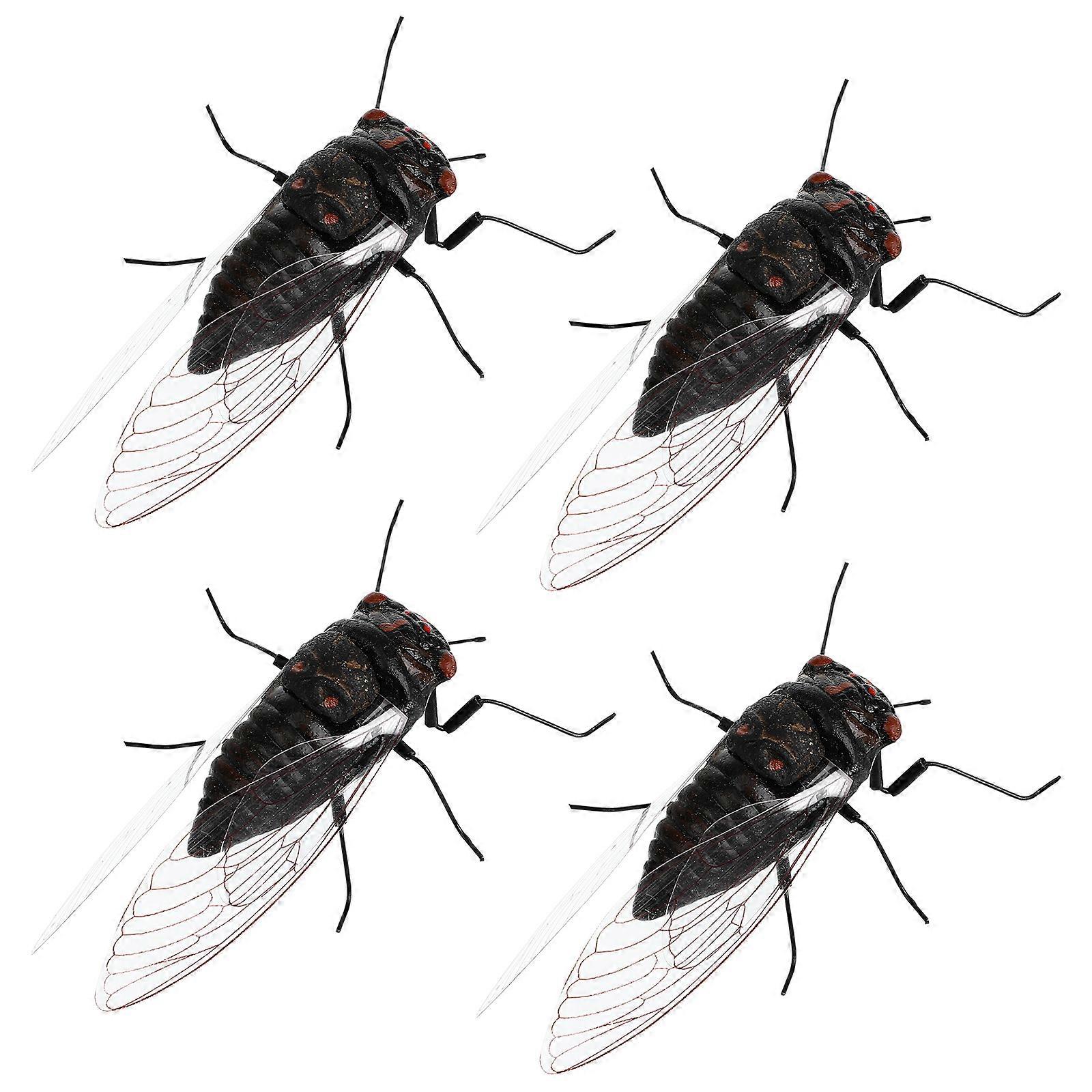 4pcs Simulation Animal Insect Micro Landscape Cicada Decoration Teaching Model