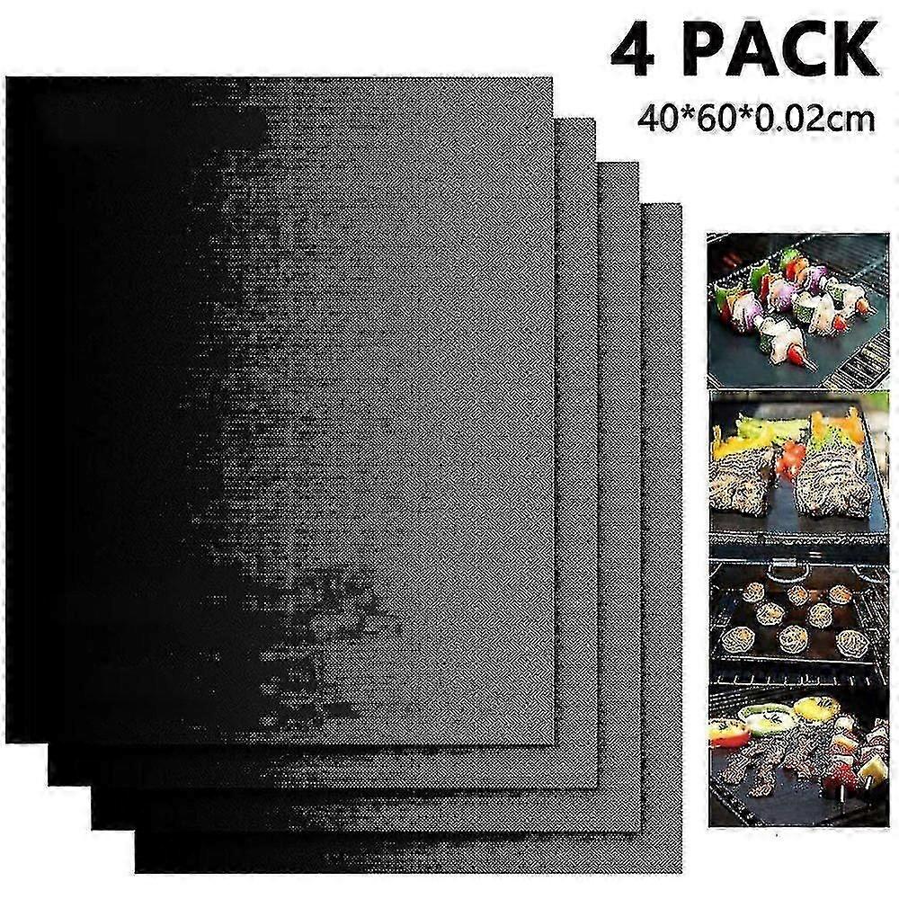 4pcs Bbq Extra Large Grill Mat Set,60*40cm,non-stick Grill Mat