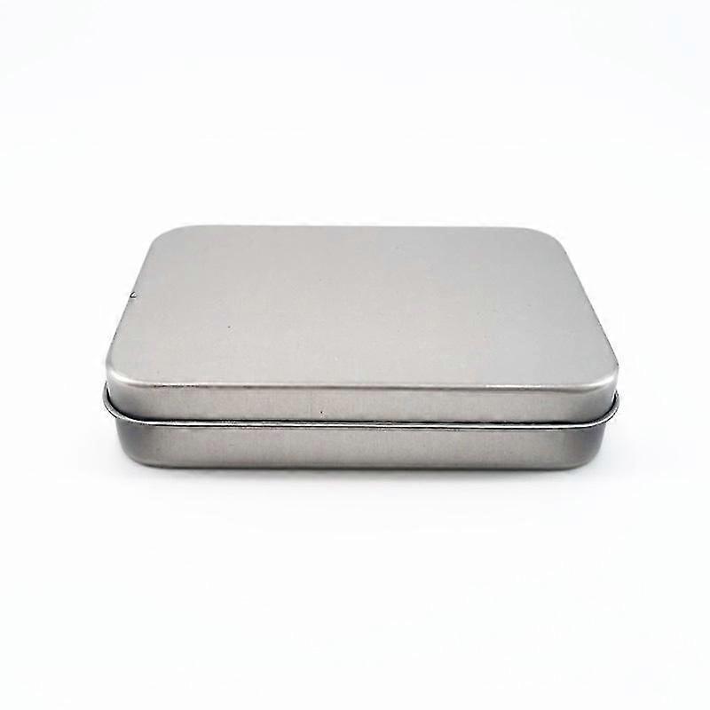 Rectangular Metal Tin Containers with Hinged Lid - Portable Storage Box for Candy, Key, Earrings, 5-Pack