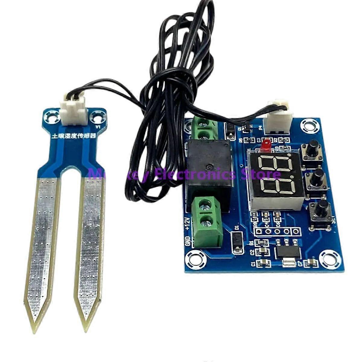 XHM214 Soil Moisture Sensor Controller with Digital Display, Smart Automatic Watering System for Potted Plants