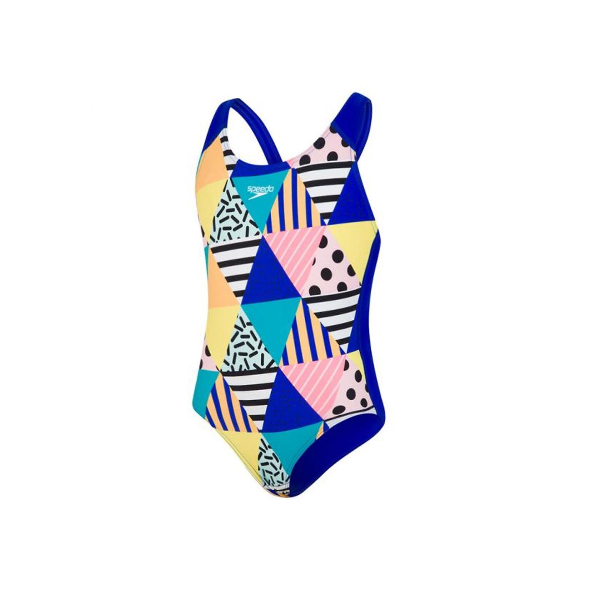 Speedo DazzleBloc Splashback Multicoloured Juniors Swimsuit 8 07386D801