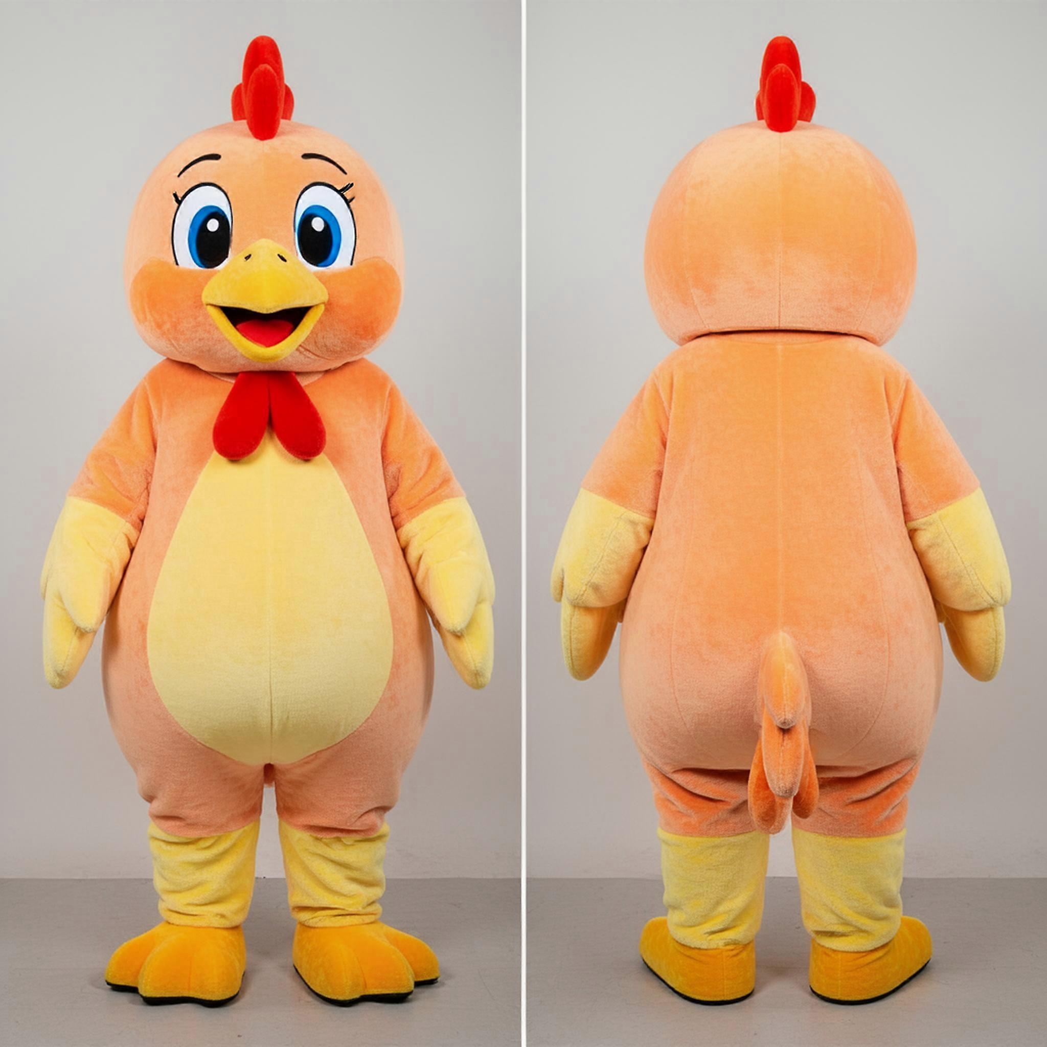 MASTICOT Peach Cartoon Chicken Mascot