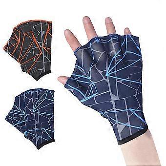 1 Pair Aquatic Swimming Training Gloves Webbed Swim Gloves Fingerless Water Resistance Training Gloves for Diving Surfing