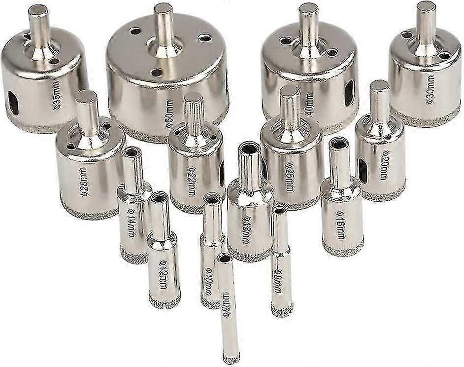 15pcs Diamond Drill Bit Assortment, Standard Diamond Drill Bits