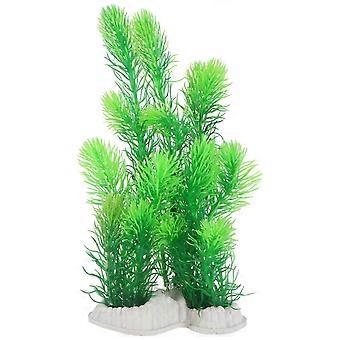 Artificial Plastic Aquarium Water Grass, Vivid Fake Underwater Plant Decor for Fish Tanks, Fade Resistant and Easy to Clean, 2 Pcs, 26cm