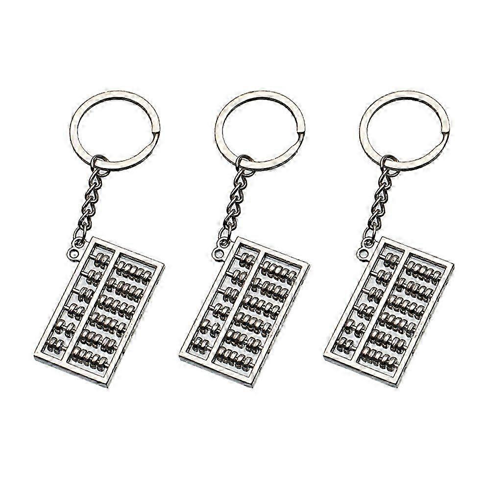 Abacus Keychains 9Pcs Silver Six-holder Small Gift