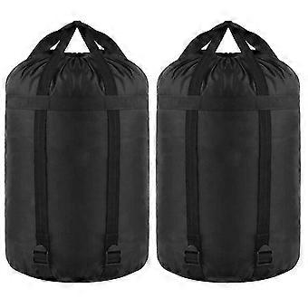 2X Sacchi di compressione in nylon per sacchi a pelo - Attrezzatura da viaggio e stoccaggio leggero