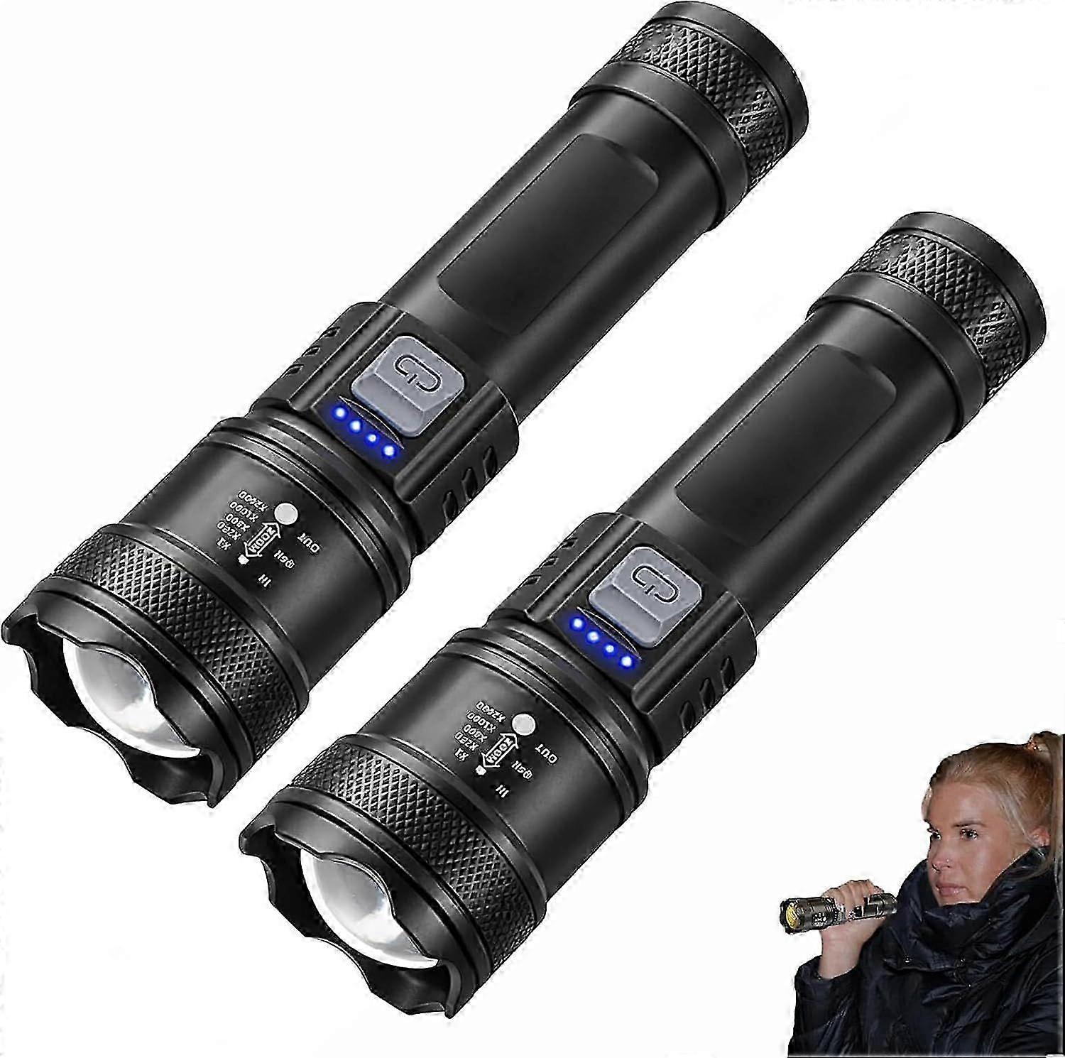 Super Bright Zoomable LED Flashlight Adjustable Telescopic Torch