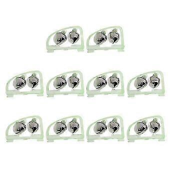 10Pcs/lot Twin Bells Sea Fishing Luminous Bite Alarm Bell On Fishing Rod Tip_DJ