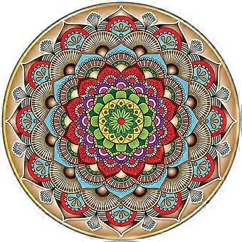Round Mandala Jigsaw Puzzle 1000 Pieces for Adults, Large 26Inch LetterGuided Challenging Blue Board
