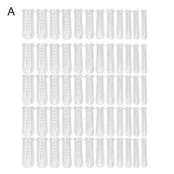 60Pcs Artificial Nail Tips Graduated Extend Nails Clear Coffin Shape Quick Building Nail Mold Tips for Manicure QinHai