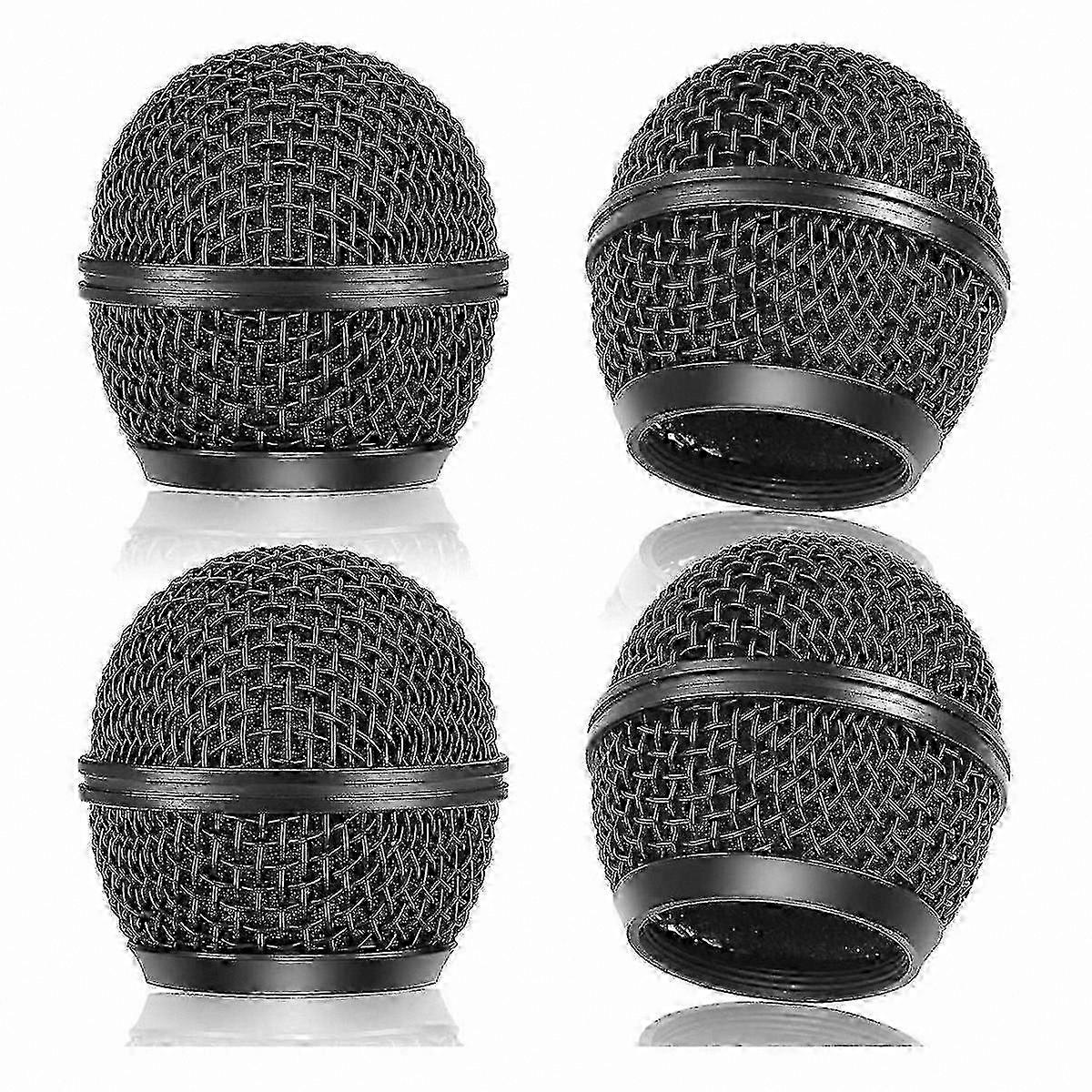 4-Pack Mesh Microphone Grilles, Compatible with Wired and Wireless Mic Models