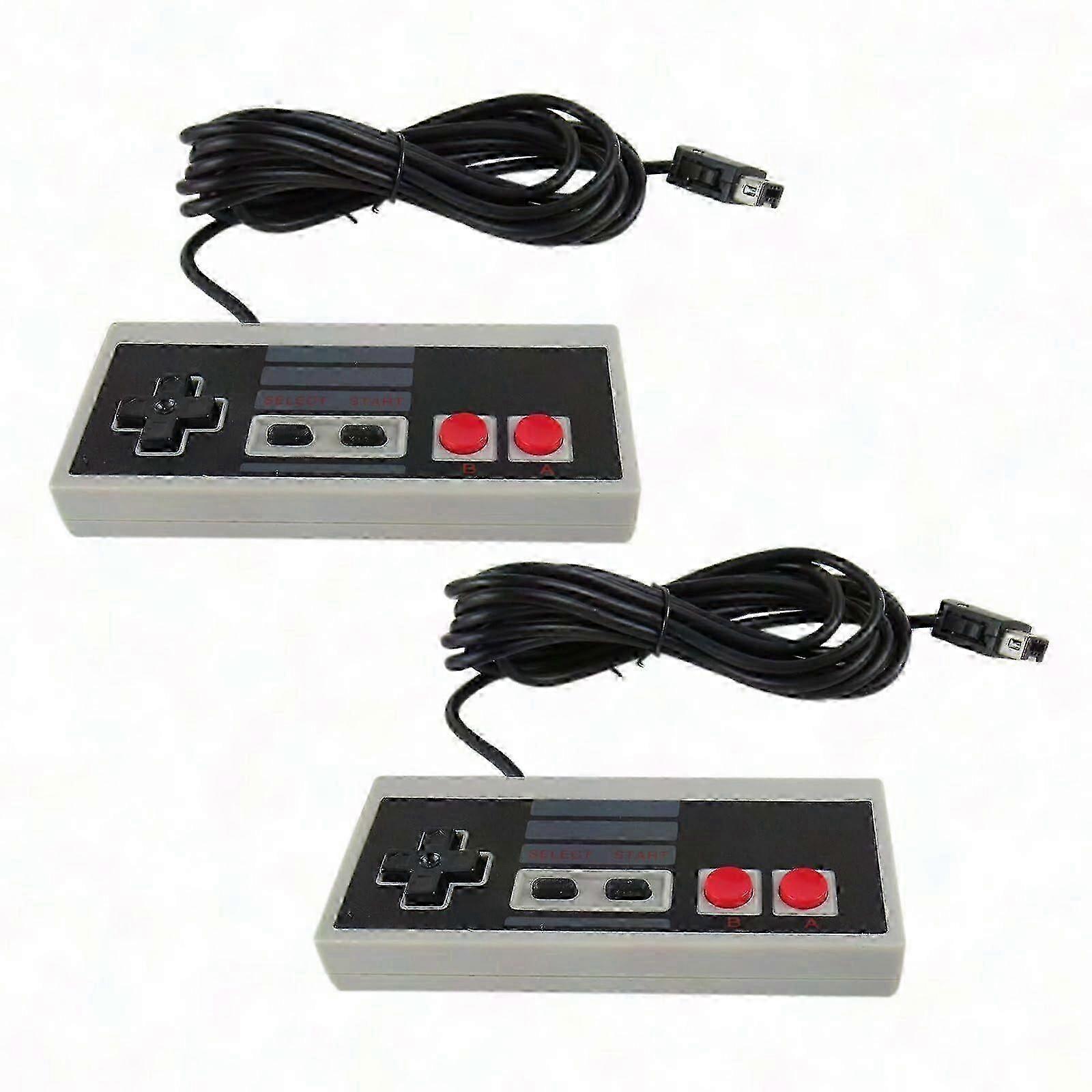2-Pack Mini Controllers with 10ft Extended Cable compatible with Retro Gaming Console