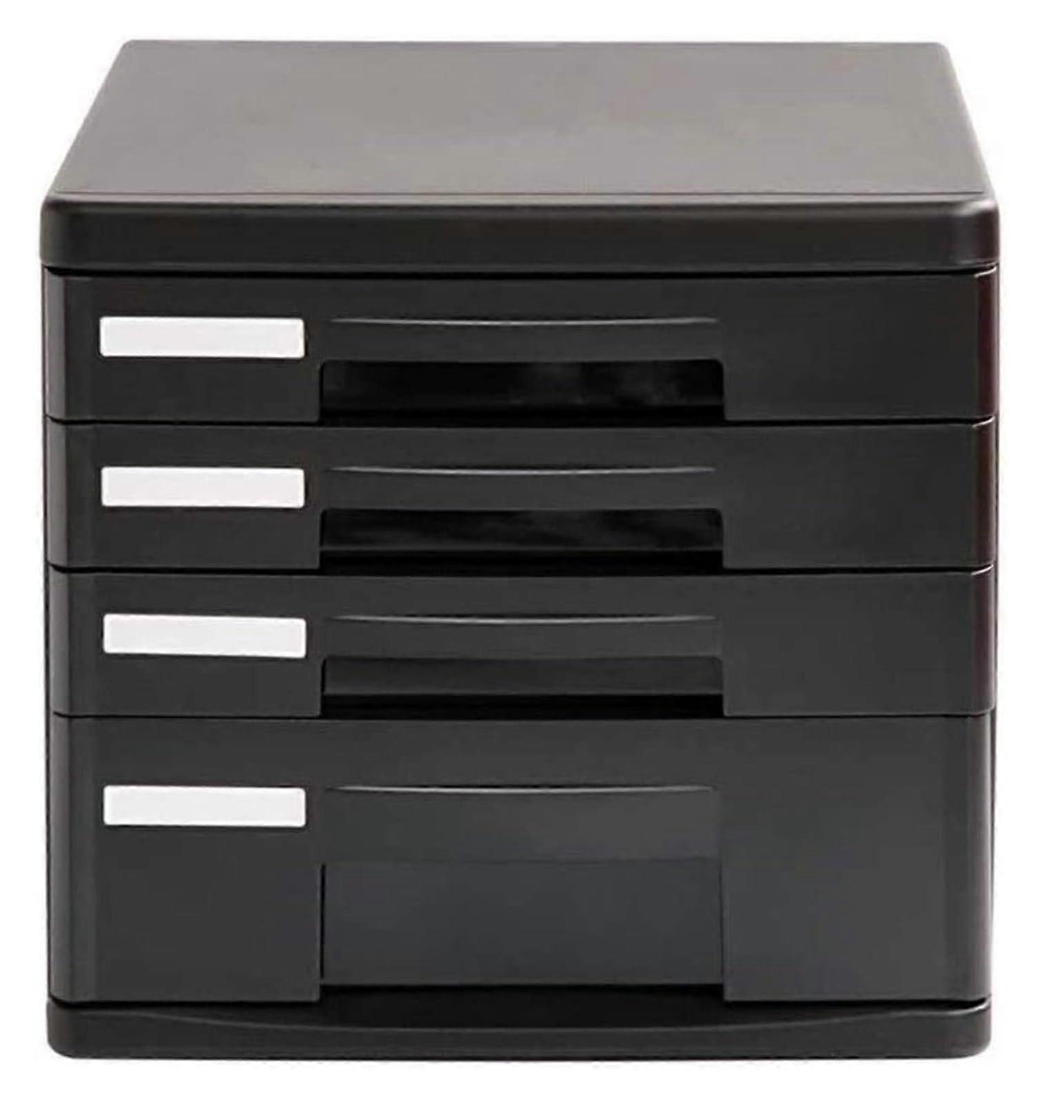 4Layer Plastic Storage Drawers Office Filing Cabinet Organizer Compact Stackable Durable Design