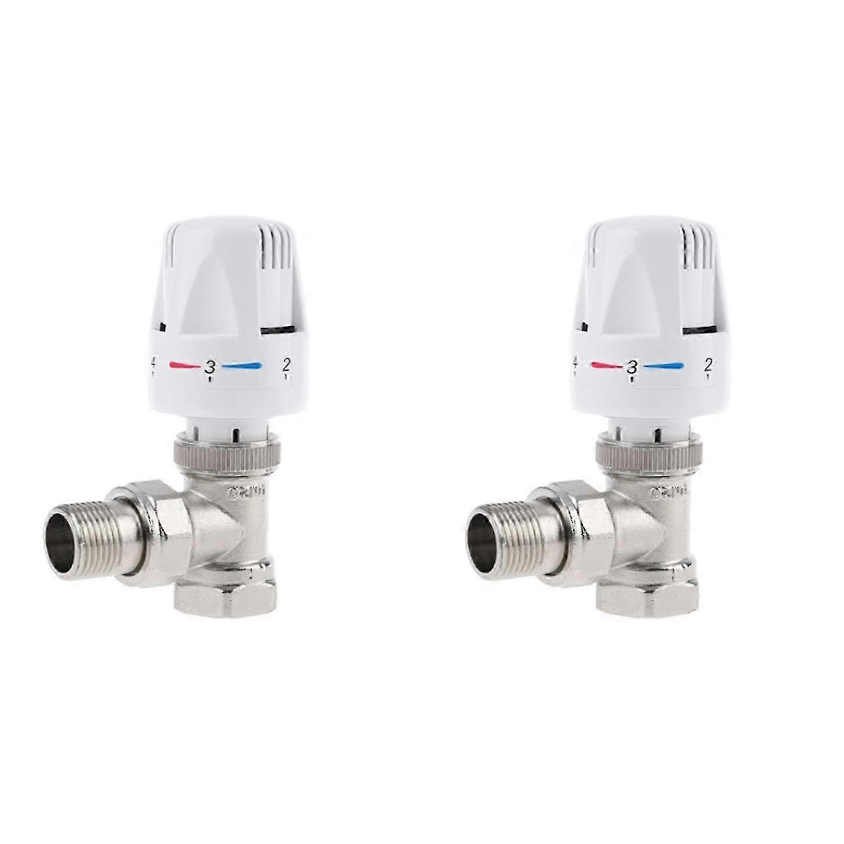 Two thermostatic radiator valves for underfloor heating temperature control, DN20