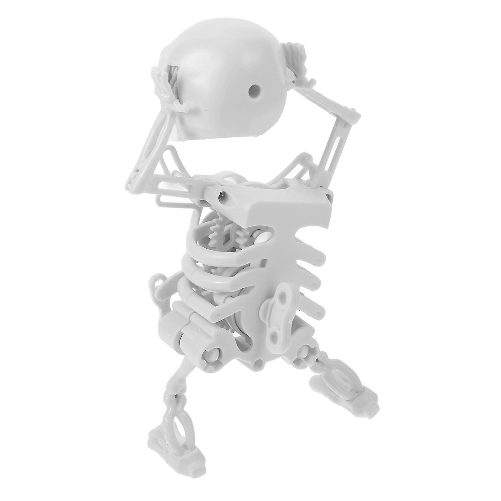 White Plastic Skeleton Toy compatible with Playing Wind Up Fun Decor