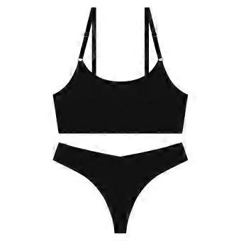 Europe and the United States hot selling ultra-thin seamless underwear women's big breasts show small sexy tube top bra set bralette