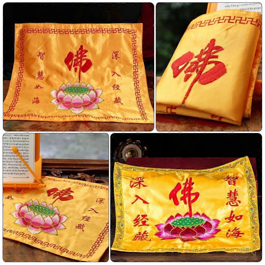 Table Decor Tablecloths Silk Brocade Square Embroidery School Bag