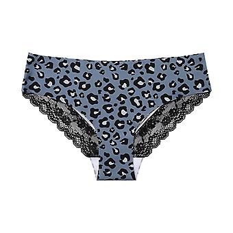 Veeki Women's Lace Trim Cheeky Panty, 3-Pack, Blue, L
