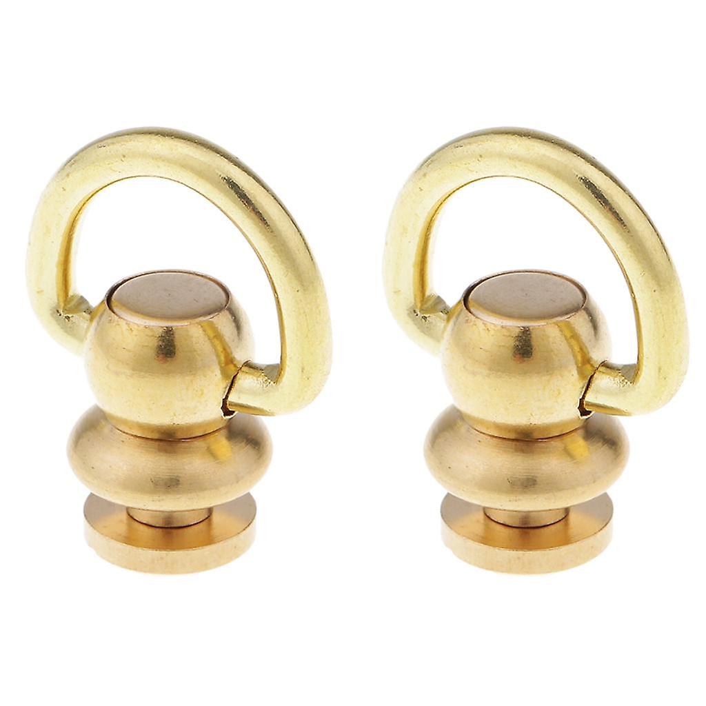 2pcs Ball Post with Ring Rivet Stud Round Head Screw Back for Leather Crafts