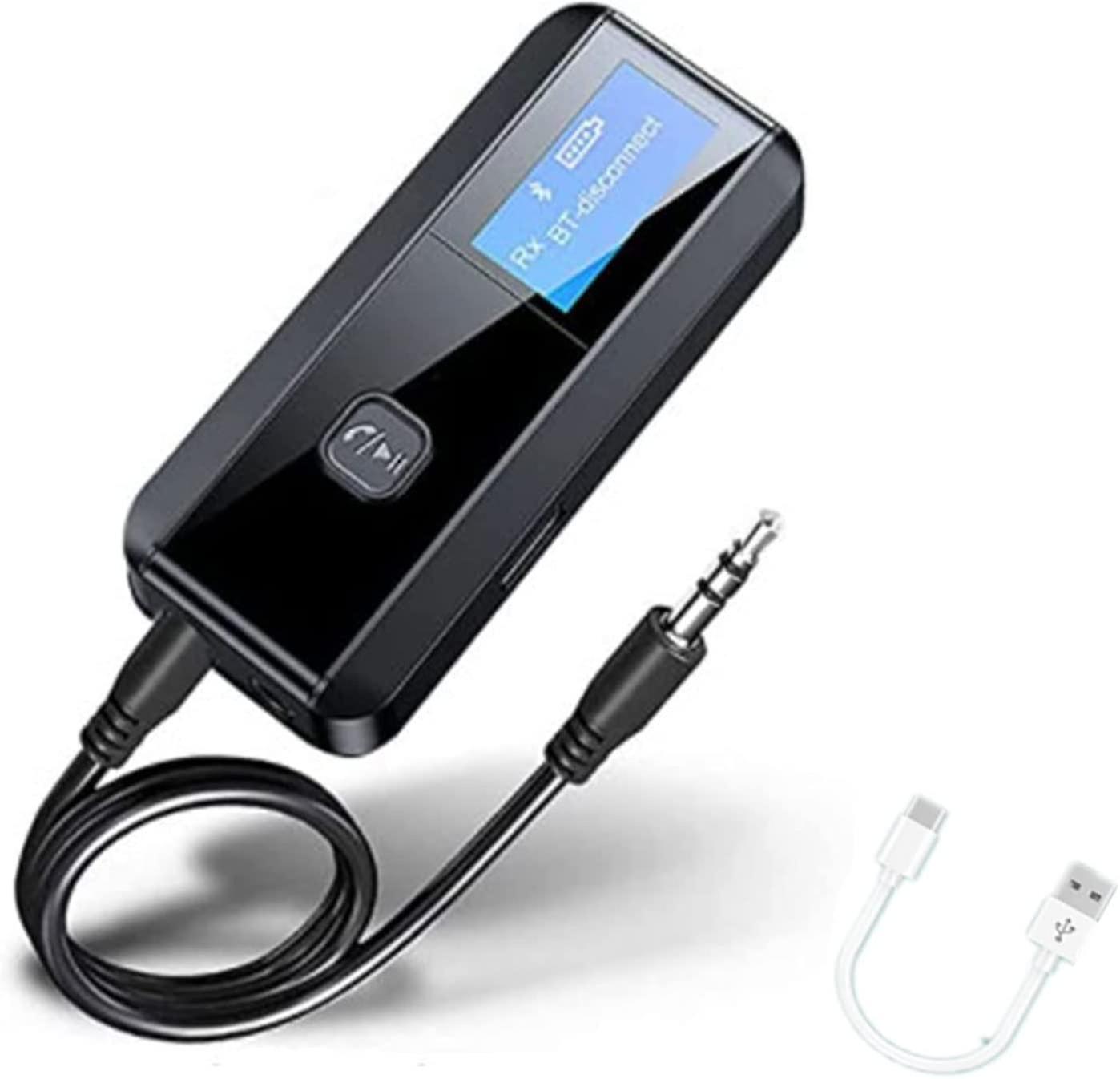 Bluetooth 5.0 Transmitter Receiver Wireless Bluetooth Adapter 2-in-1,led Display Aux