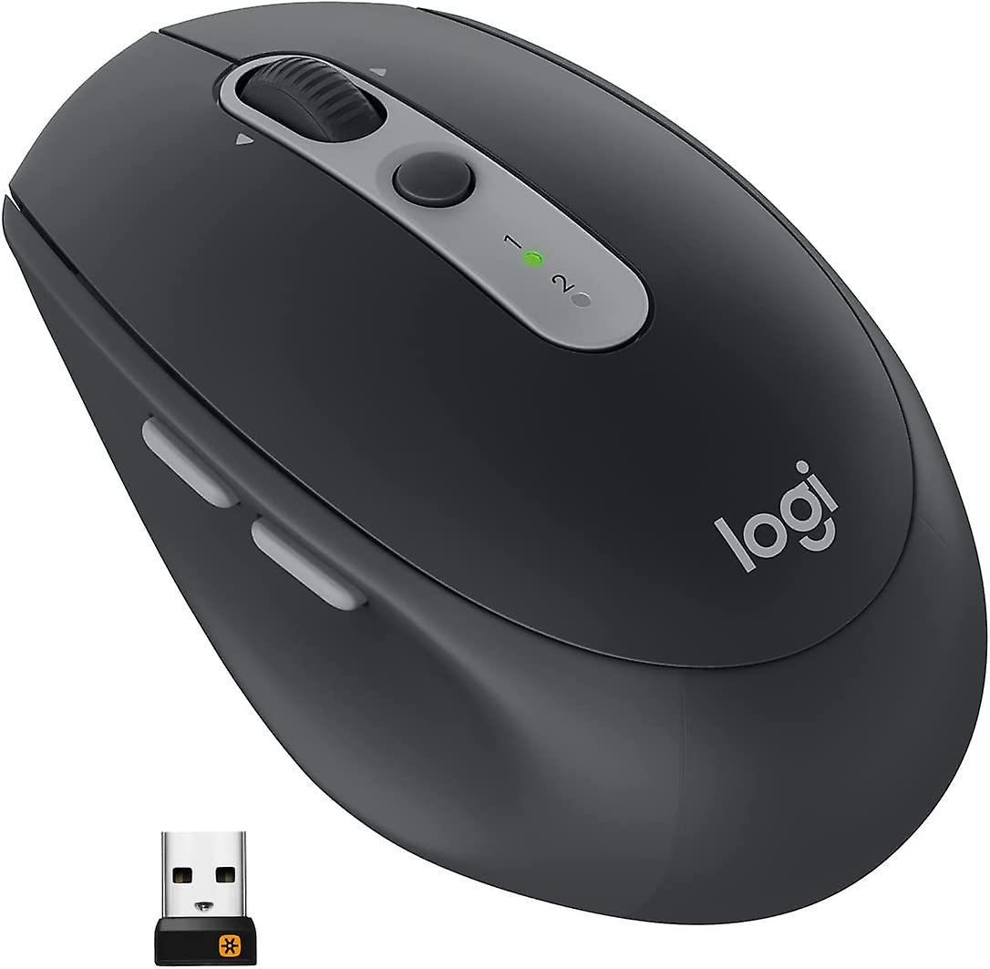 Souris sans fil multi-périphériques Logitech M585 - Contrôle et déplacement de texte entre 2 ordinateurs Windows et Apple Mac et ordinateurs portables via Bluetooth ou USB