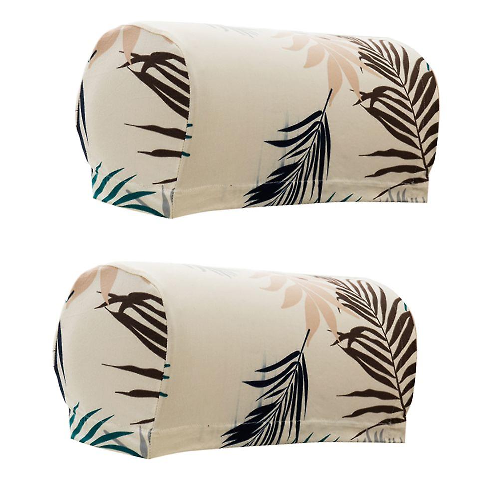 2pcs Green Non-slip Stretch Polyester Furniture Sofa Armrest Cover Protector