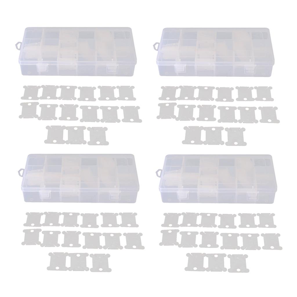 4x (18 fentes Broderie Floss Organizer Box 120 Plastic Floss Bobines)
