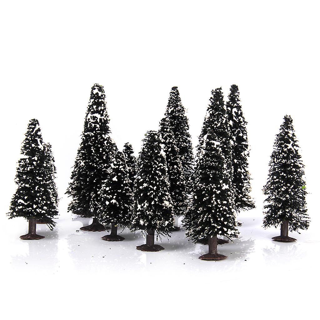 Set 15pcs Black Scenery Landscape Model Cedar Trees with PV Box