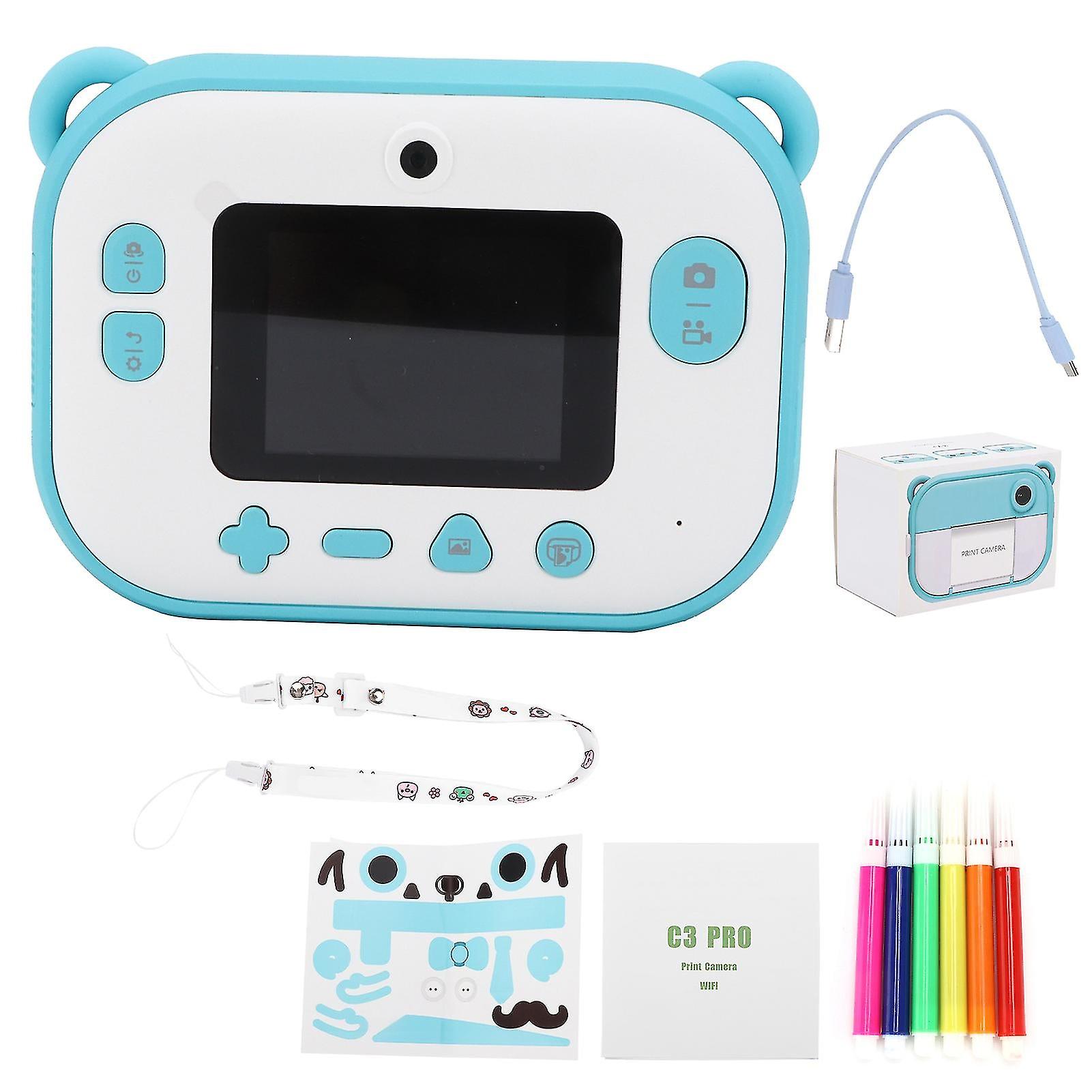 Instant Print Camera Oneclick Printing Instant Photo Print Mini Portable Digital Camera For Kids(blue )
