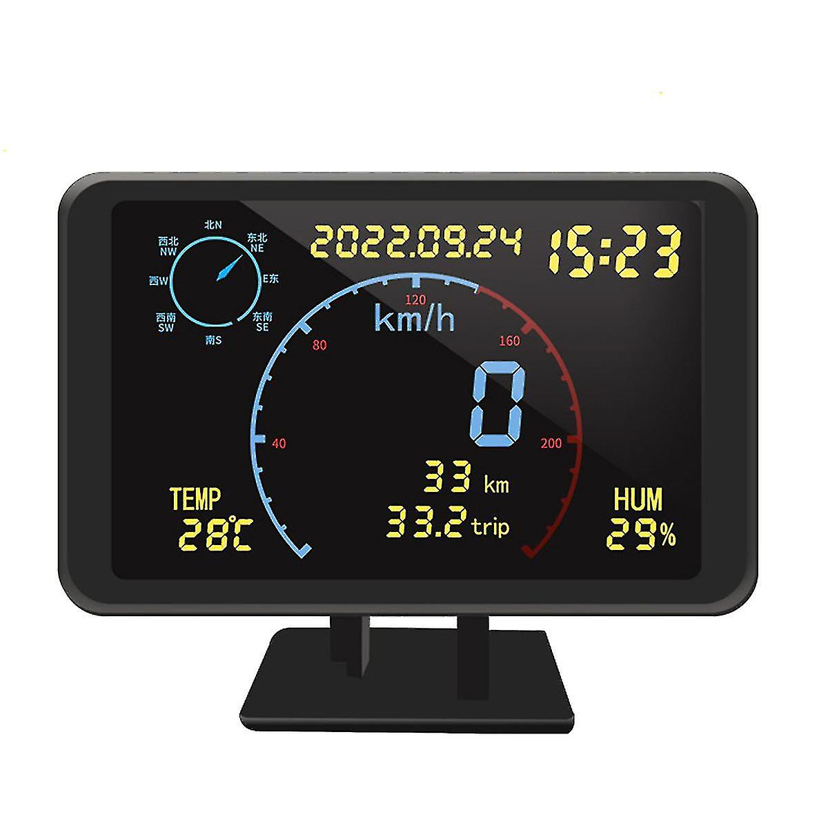 4.7 Inch Hud Car Multi-function Universal On-board Gps Vehicle Speed Alarm Odometer Compass Code Meter