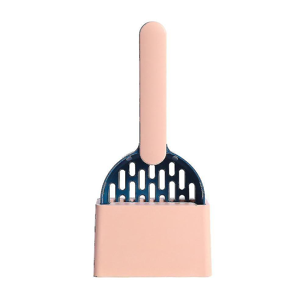 Cat Litter Shovel Plastic Cat Litter Spoon With Base Pink