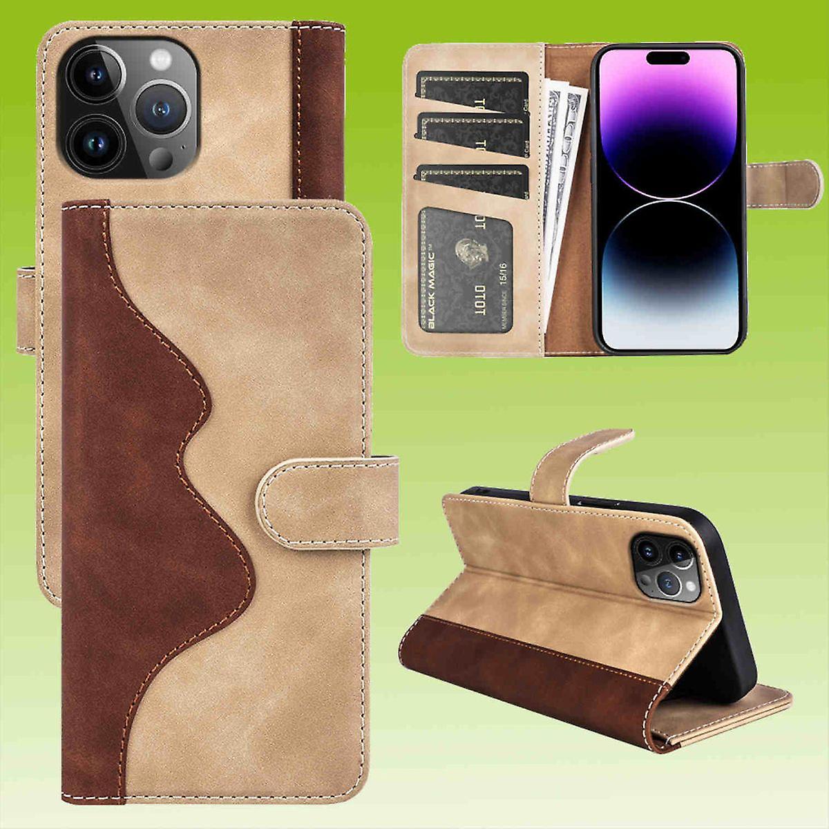 For Apple iPhone 15 Pro Design Mobile Phone Case Wallet Premium Brown Protective Case Case Cover Cases Accessories