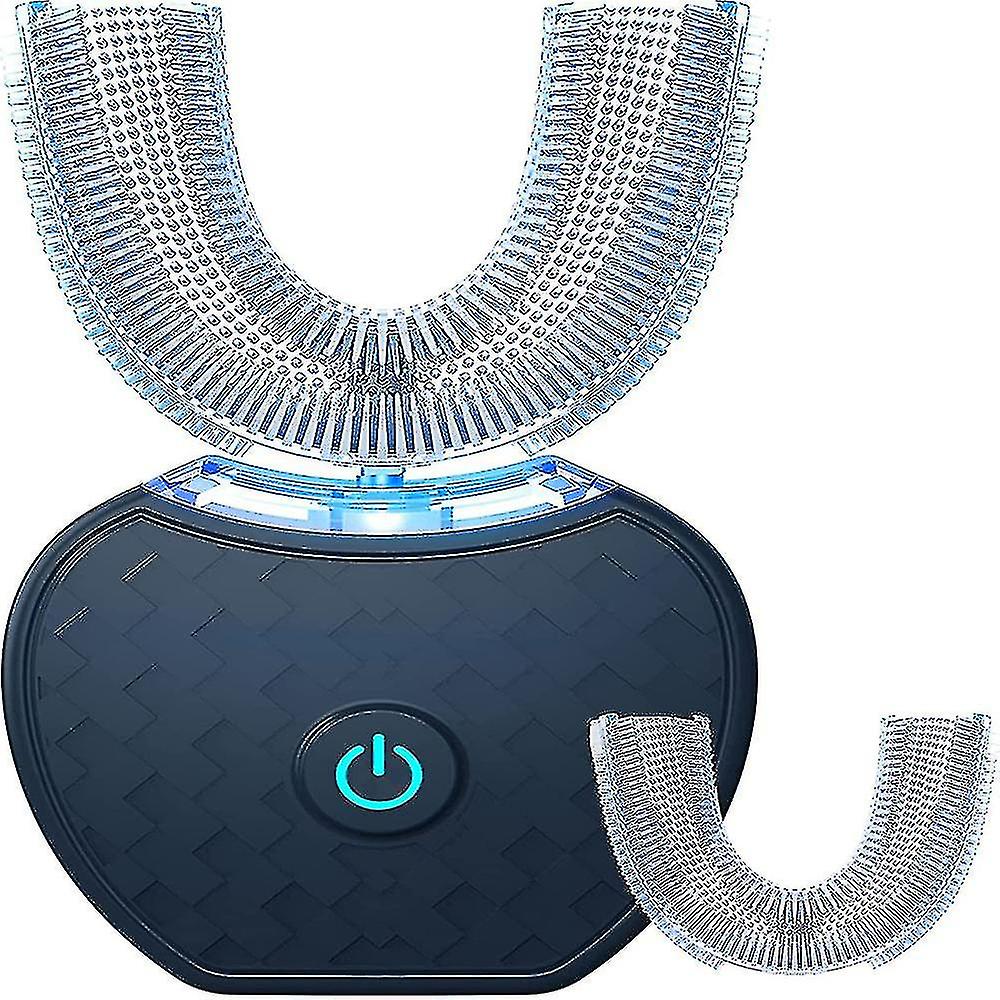 1 Blue Electric Toothbrush; Automatic Toothbrush; U Shape Sonic Toothbrush Teeth Whitening Set