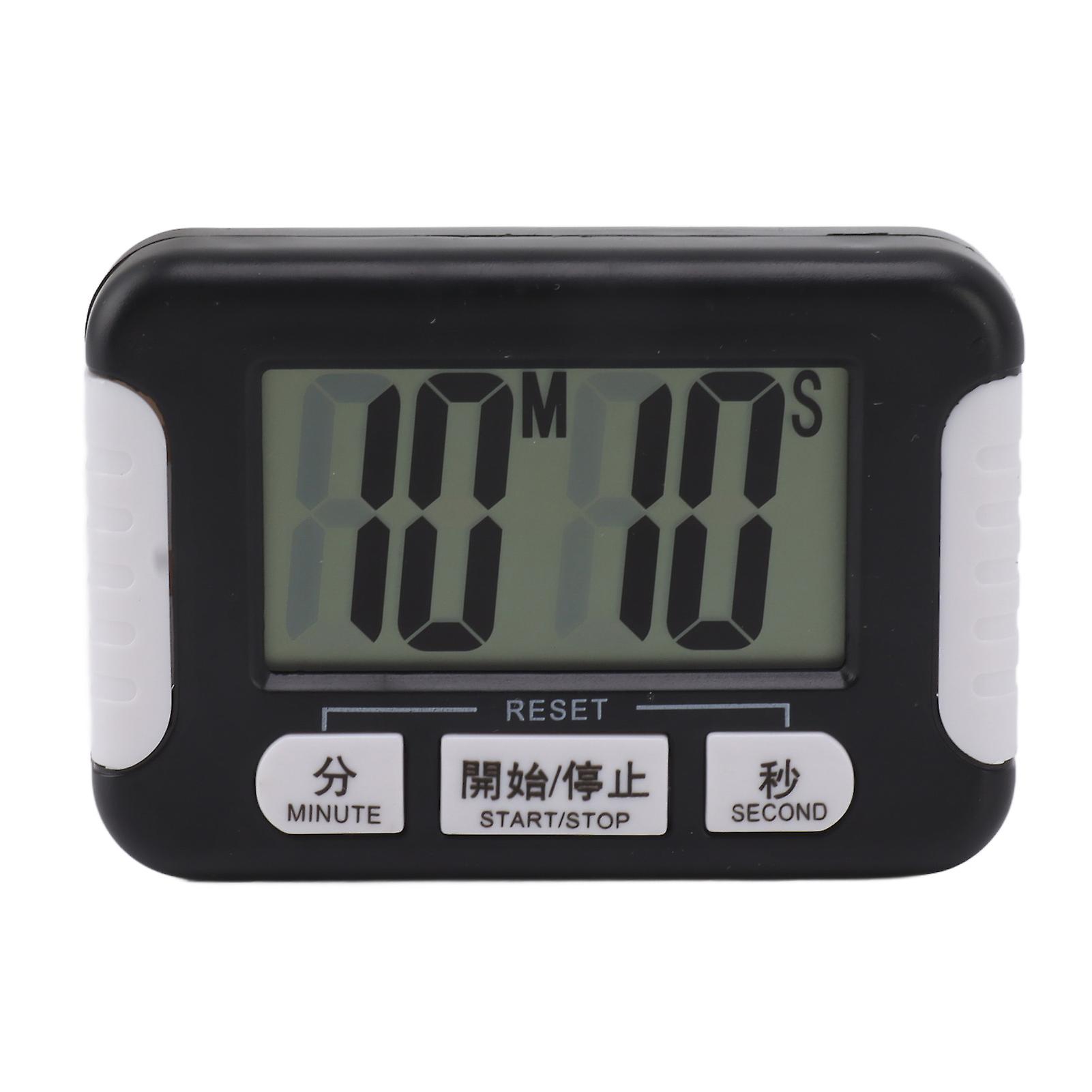 Digital Kitchen Timer Countdown Timer Reminder Black Easy-to-Use Large LCD Display Precise Timing Sturdy Plastic Construction Compact and Portable Bat