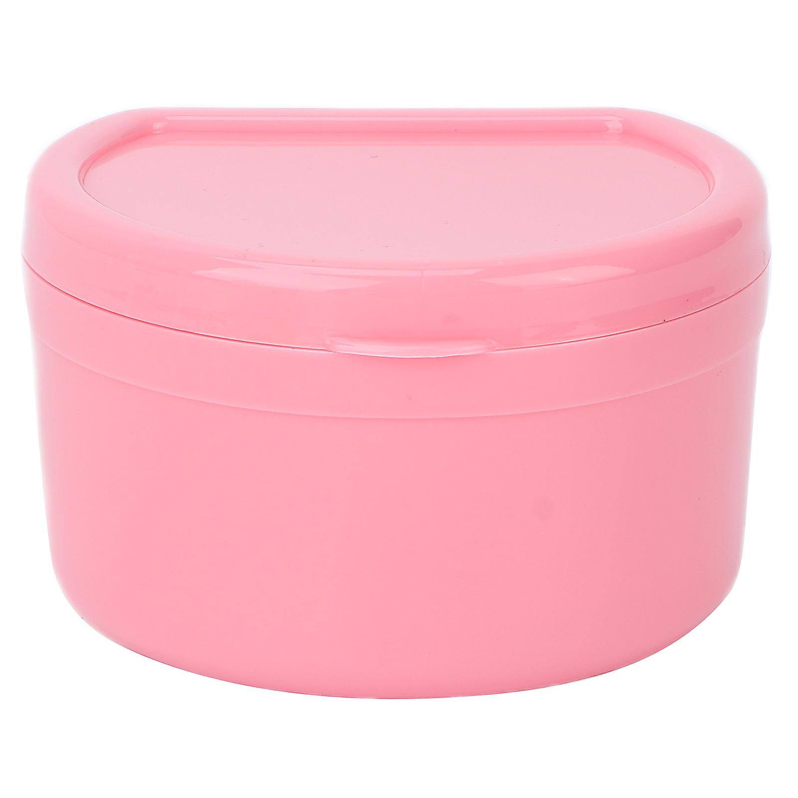 Protable Dental Retainer Box Orthodontic Dental Retainer False Teeth Storage BoxPink