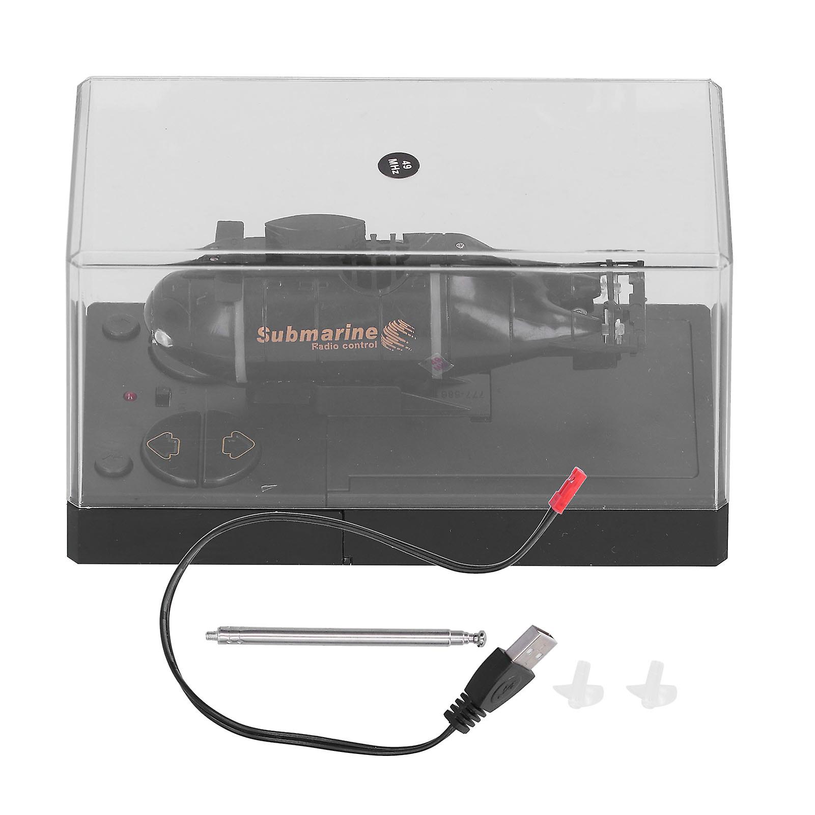 Wireless 6 Channel Remote Control Submarine Waterproof Mini Electric Diving Boat Toy Noir