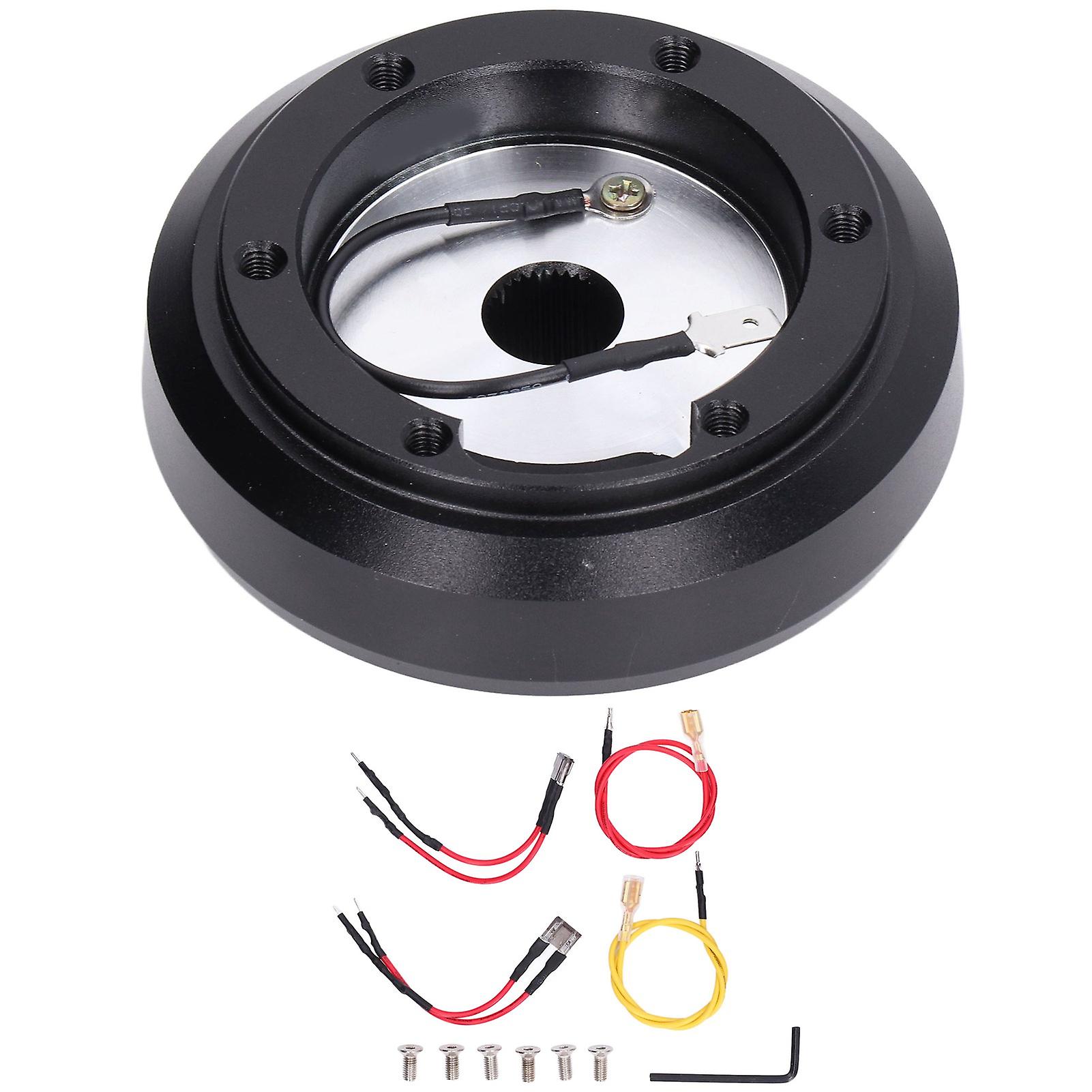 Ouitble Steering Wheel Boss Kit Car Steering Wheel Quick Release Short Hub Adapter Boss Kit 6 Hole Bolt Replacement for Mazda Miata NC RX8 2005-2015