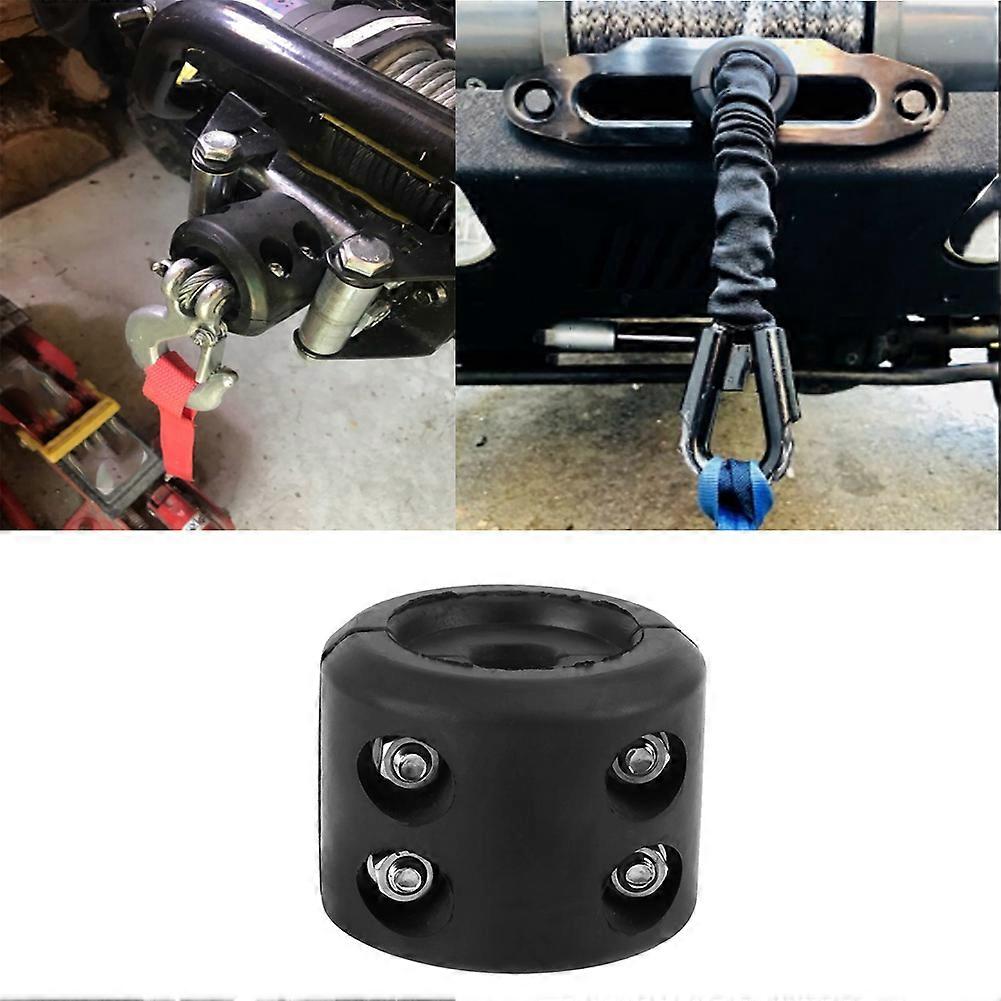 Winch Split Cable Hook Stopper Rubber Cushion Kit for ATV UTV Black