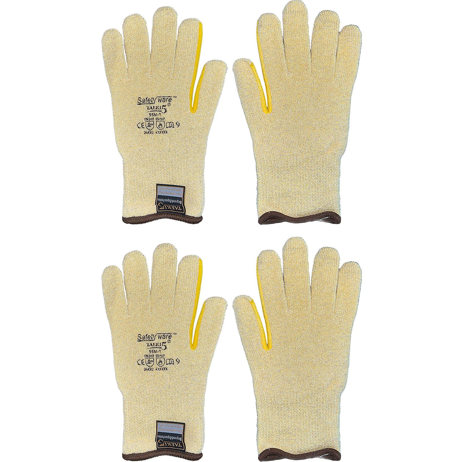 2 Pair Safetyware Level 5 Reinforced Cut Resistant Safety Work Gloves String Knit For Garden Mechanic Construction Builder General Purpose
