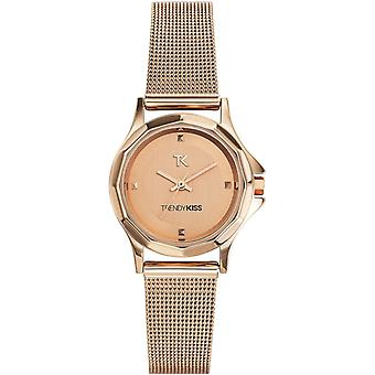 Assista na moda beijo TMG10060-04 - mulher de relógio redondo aço ouro rosa