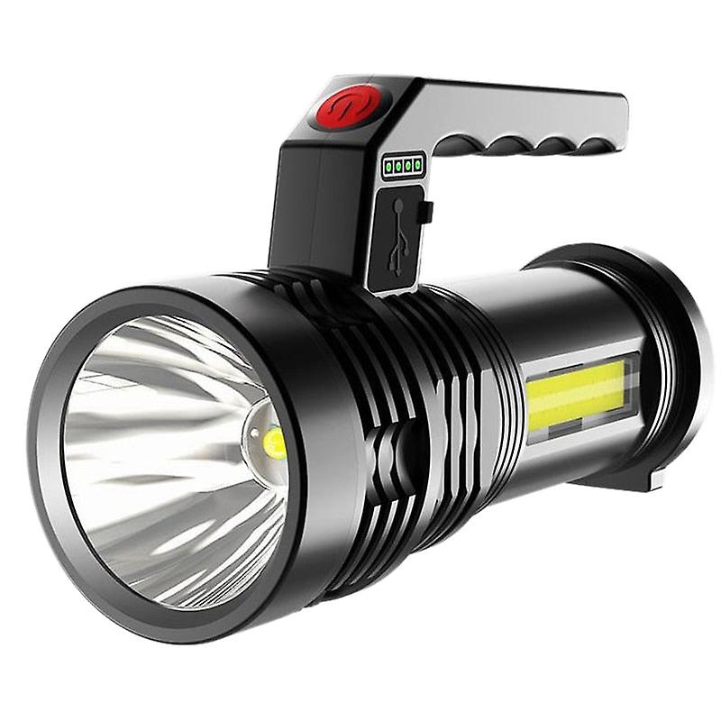 Outdoor Flashlight Multi-modes Usb Led+cob Torch Lamp With Side Light For Camping Hiking Fishing