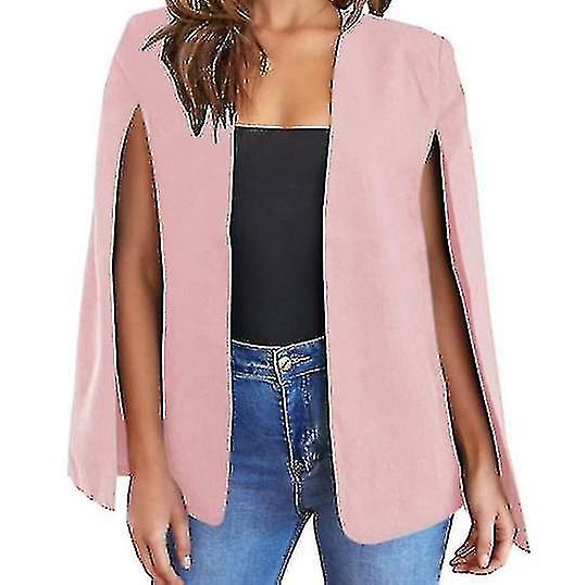 Womens Cape Blazer Split Sleeve Open Front Casual Jacket Coat Workwear