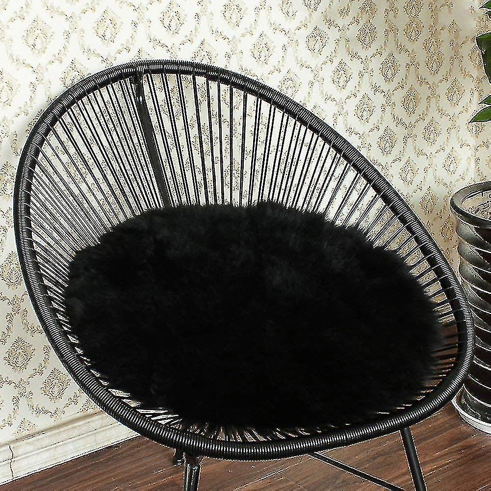 Round Faux Fur Sheepskin Chair Cover Seat Cushion Pad super Soft Area Rugs For L