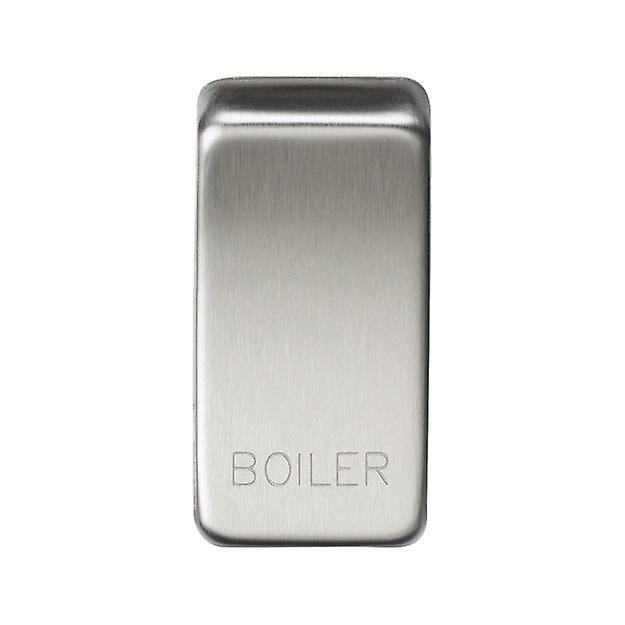 Knightsbridge Switch cover "marked BOILER" - brushed chrome - GDBOILBC